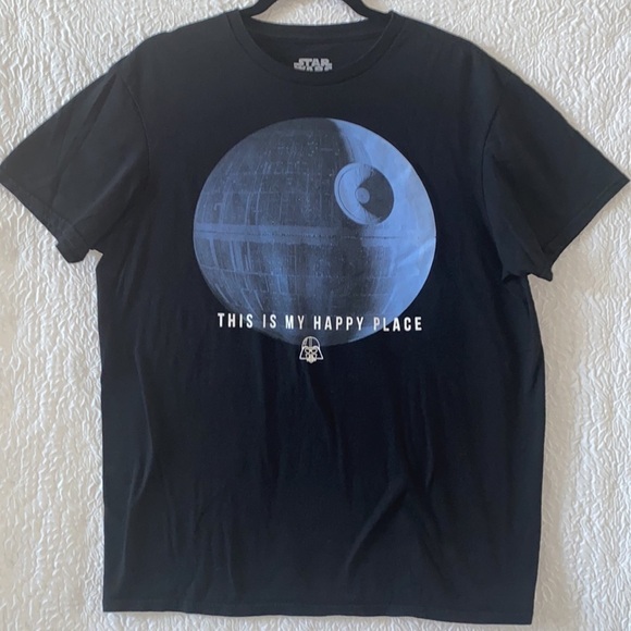Star Wars Death Star This is My Happy Darth Vader Short Sleeve T-Shirt - Picture 2 of 5